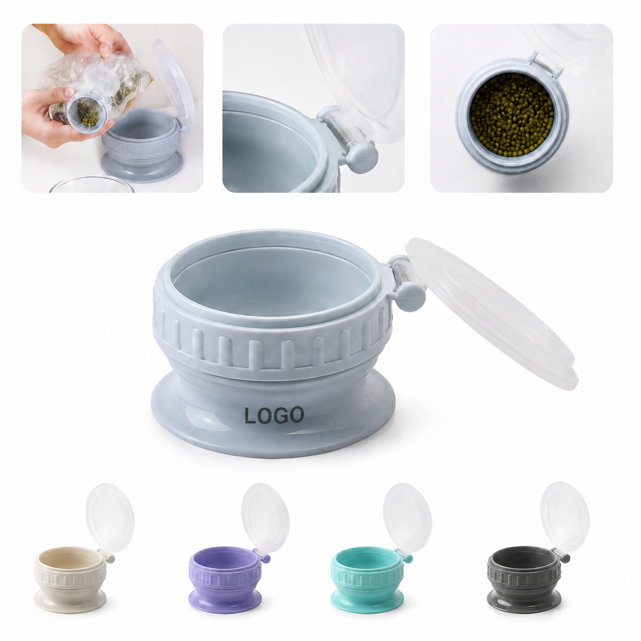 Reusable Bag Sealing Spout and Cap Set - 4-Piece Kitchen Organizer Collection