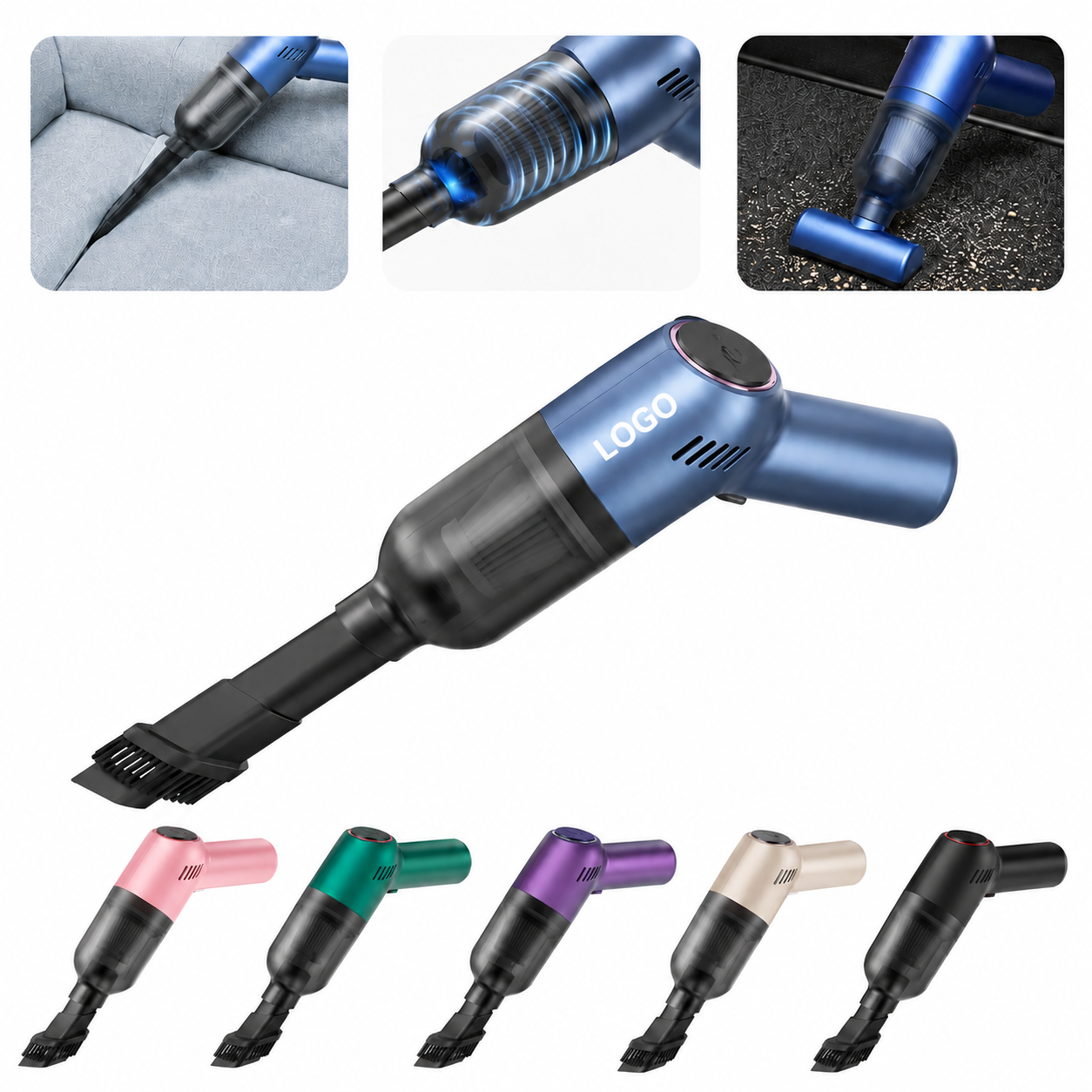 High-Suction Portable Handheld Vacuum with Multi-Surface Cleaning Attachments