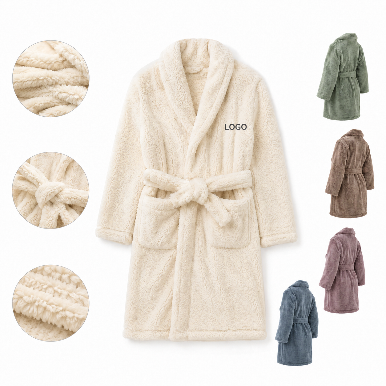 Premium Soft-Touch Plush Bathrobe for Children and Adults