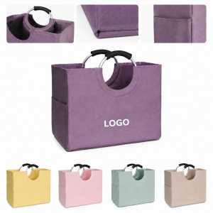 Collapsible Oxford Fabric Market Tote with Reinforced Ring Handles