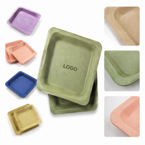 Square Natural Fiber Disposable Dessert and Appetizer Plates